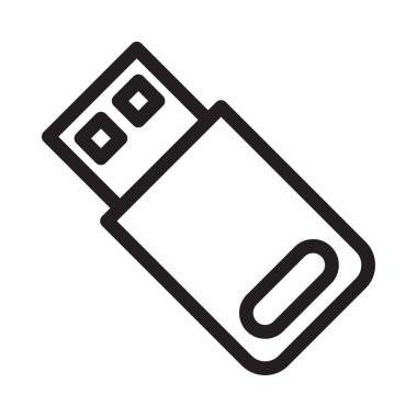 Usb sürücü vektör ince çizgi simgesi 