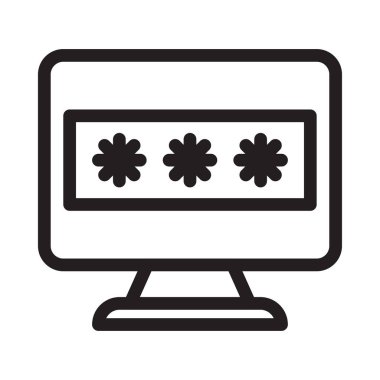 bilgisayar giriş vektörü ince çizgi simgesi 