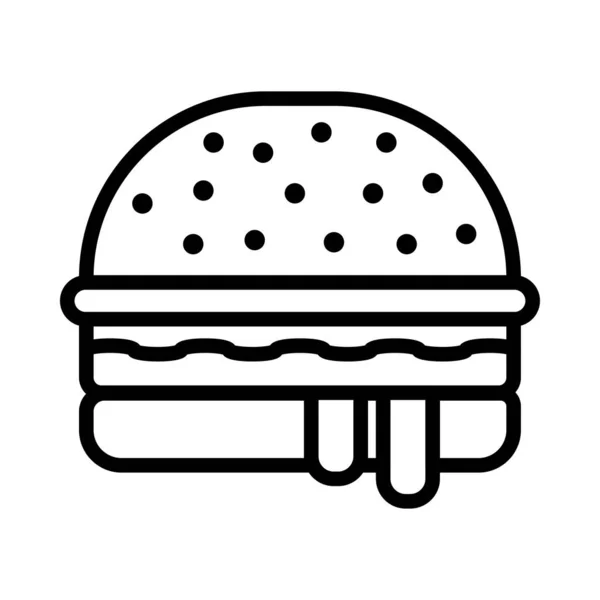 Fast Food Vecteur Ligne Mince Icône — Image vectorielle