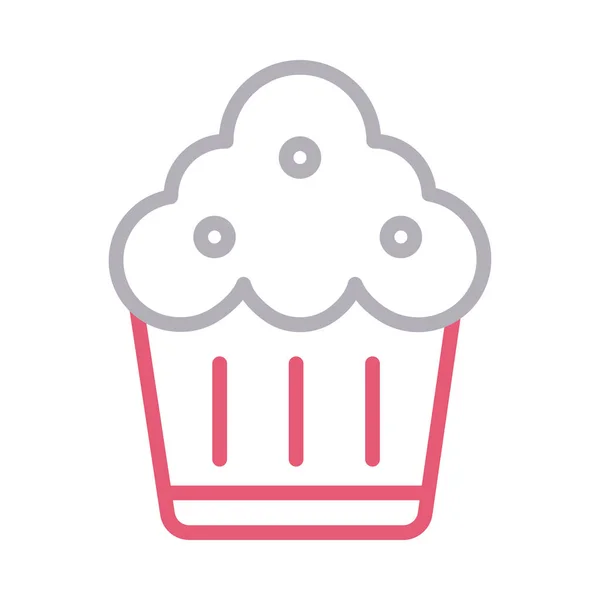 Muffin Vector Color Línea Icono — Archivo Imágenes Vectoriales