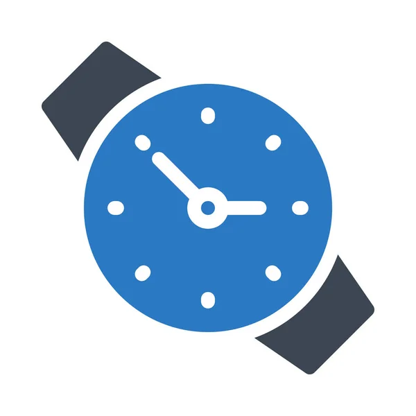 Reloj Vector Glifo Icono Color — Vector de stock