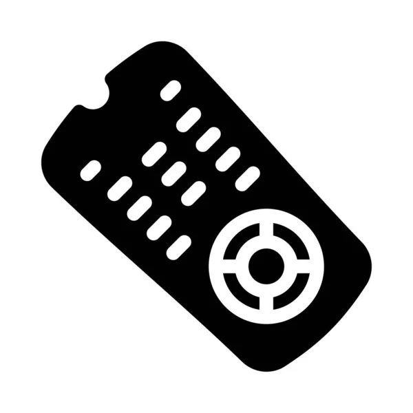 Remote Channel Glyph Flaches Symbol — Stockvektor