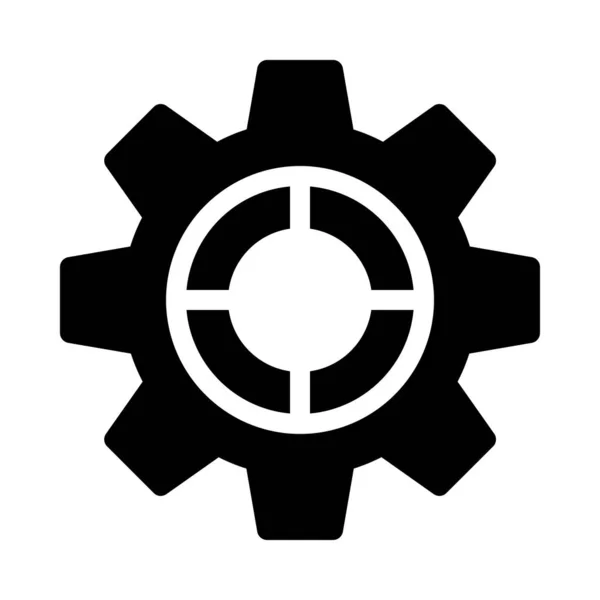 Getriebe Glyphen Flach Symbol — Stockvektor
