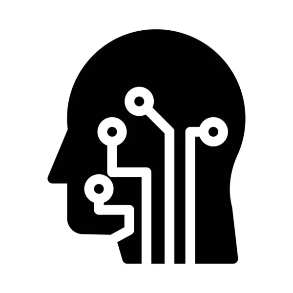 Intelligence Glyphe Icône Plate — Image vectorielle