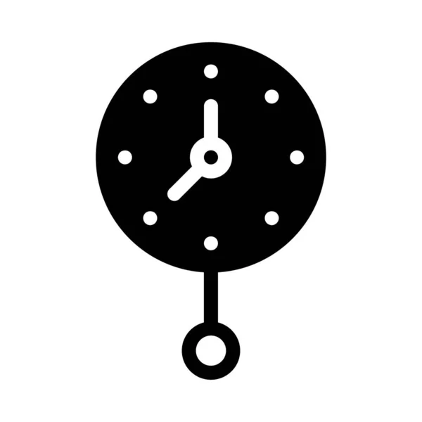 Walk Clock Glyph Flat Icon — Stock Vector