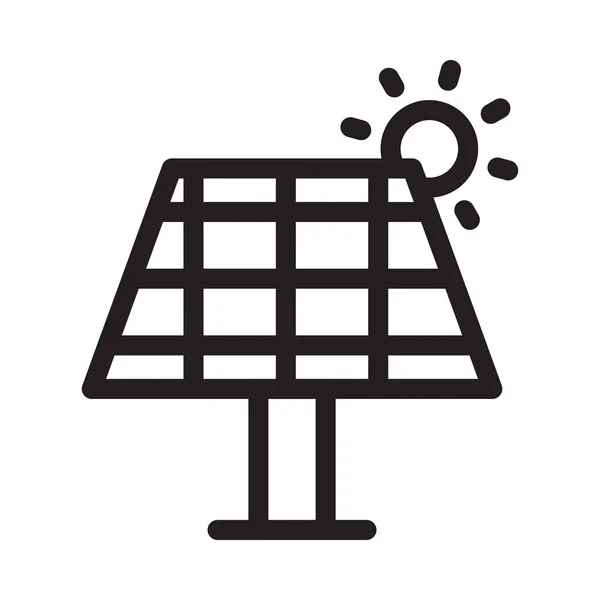 Solar Panel Vector Thin Line Icon — Stock Vector