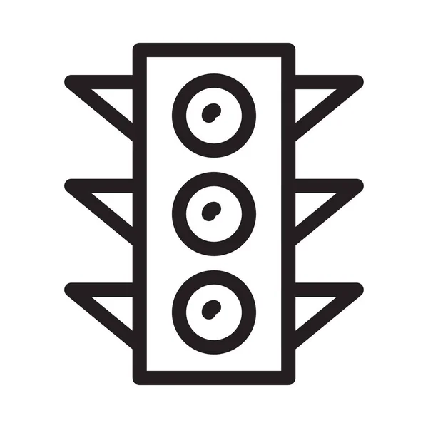 Traffic Light Vector Thin Line Icon — Stock Vector