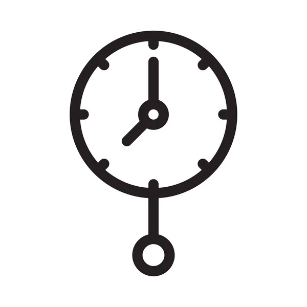 Marche Horloge Vecteur Mince Ligne Icône — Image vectorielle