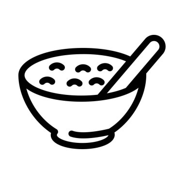 çorba vektörü ince çizgi simgesi