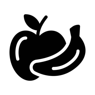 banana vector glyph flat icon