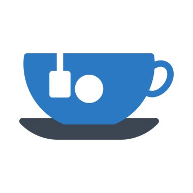 Çay poşeti vektör kabartma renk simgesi