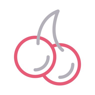 kiraz vektörü renk çizgisi simgesi