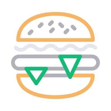 fast food vektör renk çizgisi simgesi