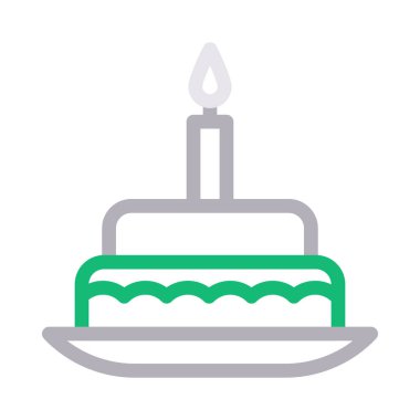 doğum günü vektörü renk çizgisi simgesi