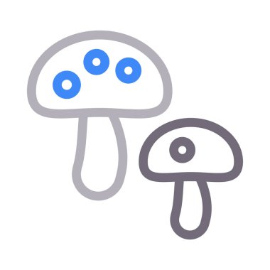 mantar vektör renk çizgisi simgesi