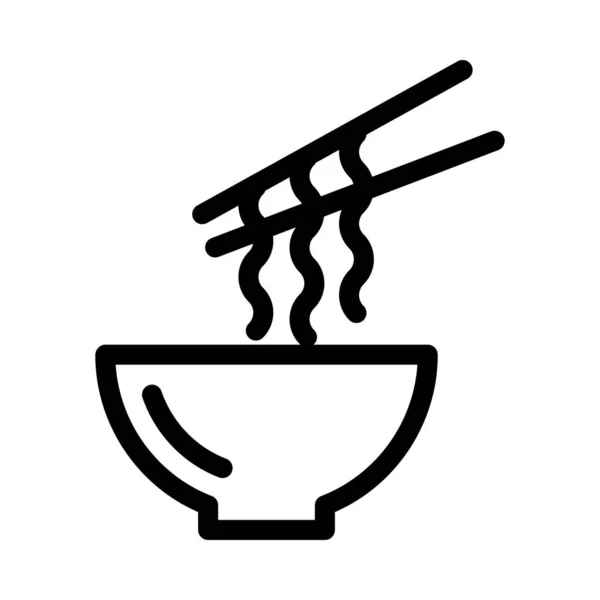 Bowl Vector Dunne Lijn Pictogram — Stockvector