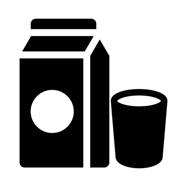 Διάνυσμα Γάλακτος Glyph Επίπεδη Εικονίδιο — Διανυσματικό Αρχείο