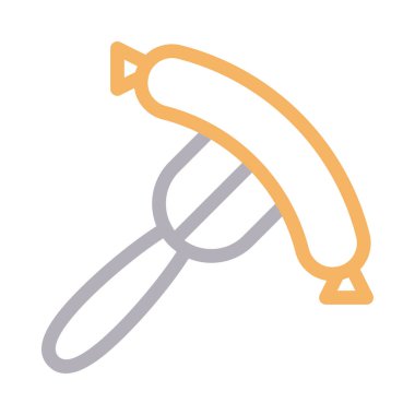 sosis vektör renk çizgisi simgesi