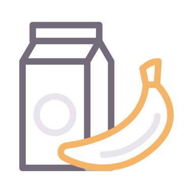 muz vektörü renk çizgisi simgesi