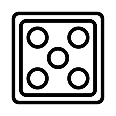 ludo vektörü ince çizgi simgesi