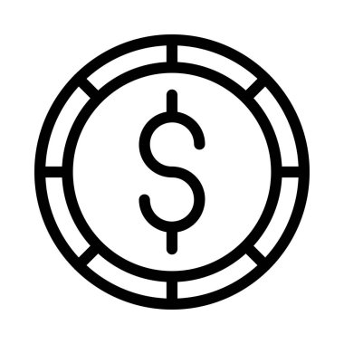 Para vektörü ince çizgi simgesi