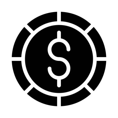 Bozuk para vektörü düz simgesi