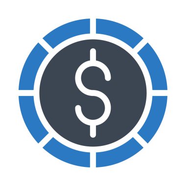 Bozuk para vektörü renk simgesi