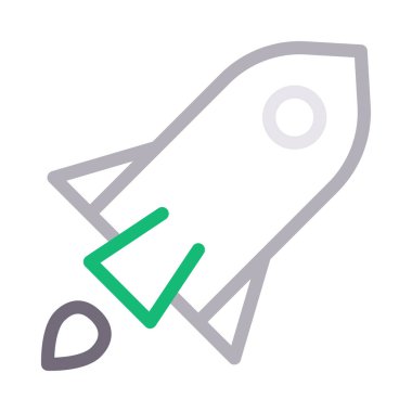 uzay gemisi vektör renk çizgisi simgesi