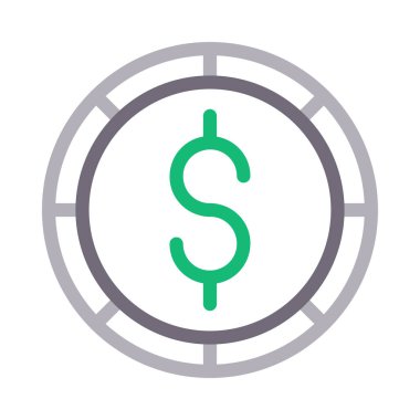 Sikke vektör renk çizgisi simgesi