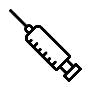 Şırınga vektörü ince çizgi simgesi
