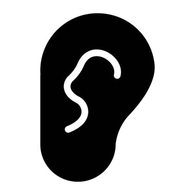 dinle vektör glyph düz simgesi