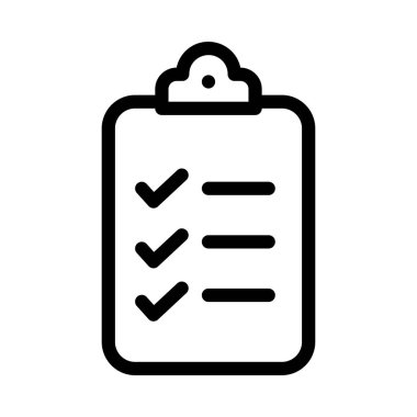 Kontrol listesi vektörü ince çizgi simgesi