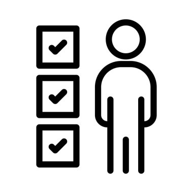 İnce satır simgesi sınav vektörü