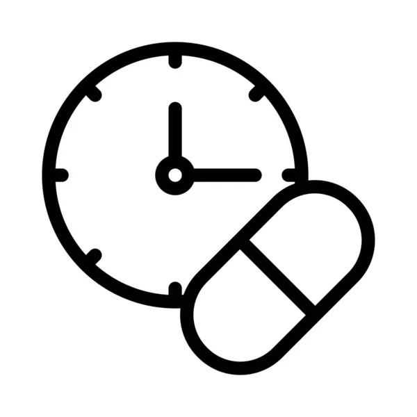 Tiempo Vector Delgada Línea Icono — Archivo Imágenes Vectoriales