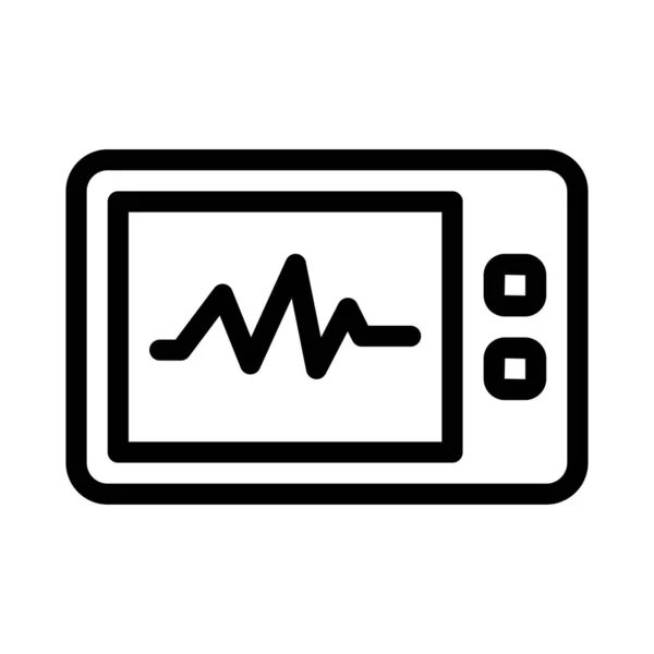 Monitor Vector Dunne Lijn Pictogram — Stockvector