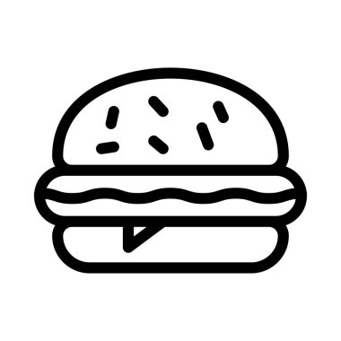 fast food vektörü ince çizgi simgesi 