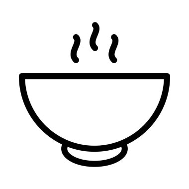 çorba vektörü ince çizgi simgesi 