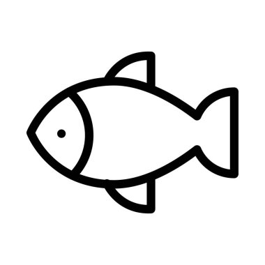 Deniz ürünleri vektörü ince çizgi simgesi 