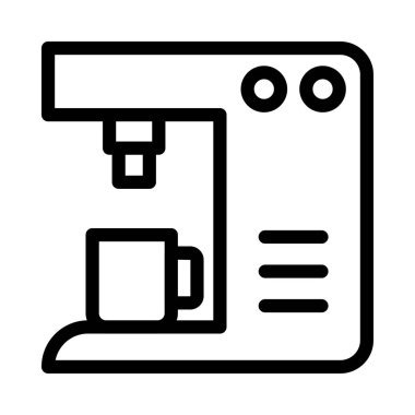 makine vektörü ince çizgi simgesi 