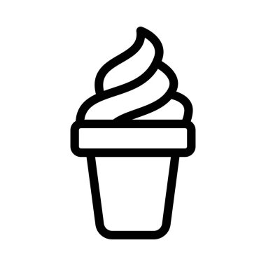 dondurma vektörü ince çizgi simgesi 