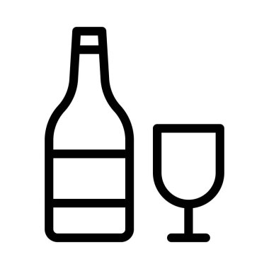 alkol vektörü ince çizgi simgesi 