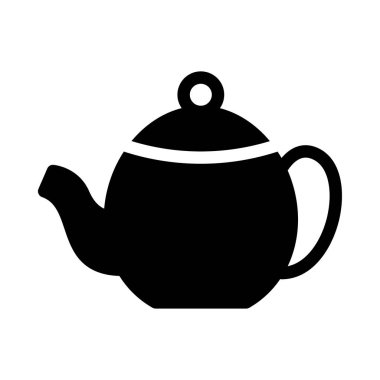 çaydanlık vektör simgesi düz simge 