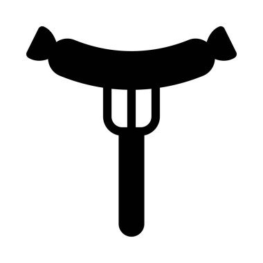 sosis vektörü kabartması düz simge 