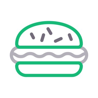 fast food vektörü düz renk simgesi 