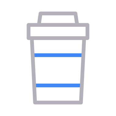 kağıt bardak vektörü düz renk simgesi 