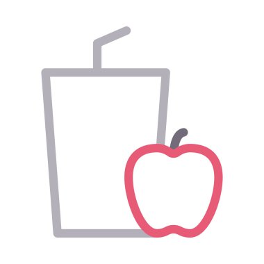 elma vektörü düz renk simgesi 