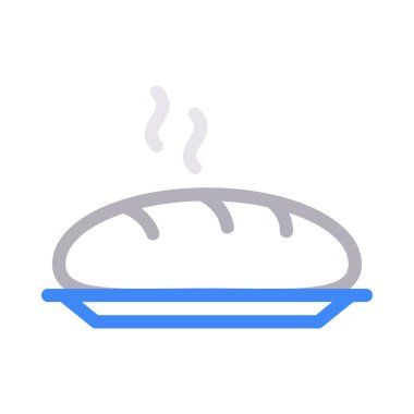 ekmek vektörü düz renk simgesi 