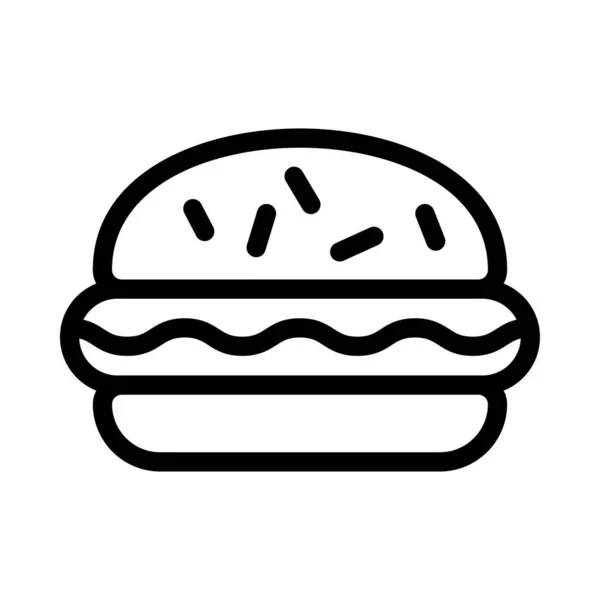 Comida Rápida Vector Delgada Línea Icono — Vector de stock