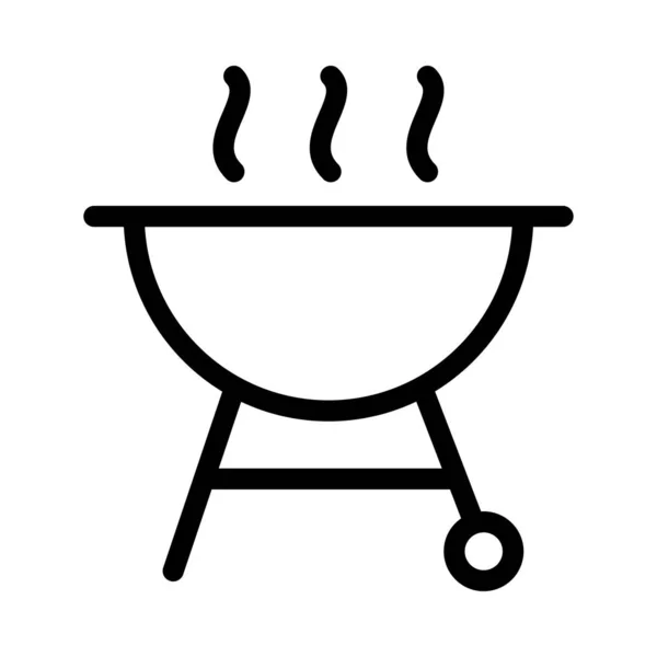 Grill Vektor Dünne Linie Symbol — Stockvektor