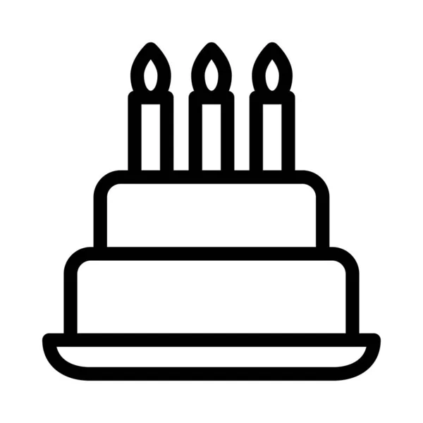 Birthday Vector Thin Line Icon — Stock Vector